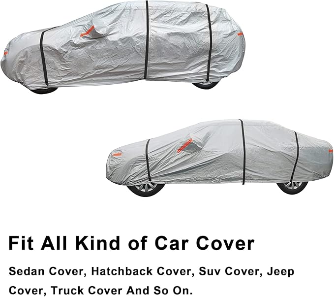 SEAZEN Car Cover Straps Wind Protector, 3Pcs Adjustable Elastic Windproof Ropes Protect Car Cover from High Winds, Universal Fit Most Cars (Black)