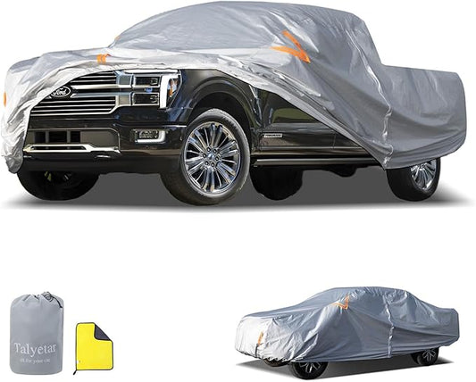 Talyter Truck Cover Waterproof All Weather,Full Exterior Covers Rain UV Protection,Full Outdoor Covers for Chevy Silverado Dodge Ram 1500 Ford F150,Fit Truck-Length 245" to 250"