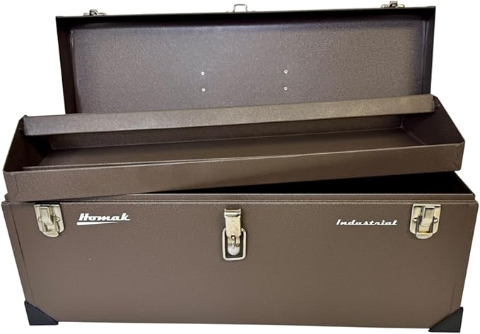 Homak 24-Inch Industrial Steel Toolbox, Brown Wrinkle Powder Coat, BW00200240