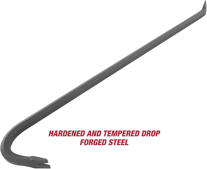 GreatNeck WR30 Wrecking Bar, 30 Inch, Multi-Use Contractor & Demolition Tool, Goose-Necked Body for Max Leverage, Nail Puller & Chisel Ends, Drop-Forged Steel Body, Rust Resistant, Heavy Duty