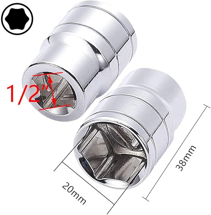 Utoolmart Shallow Socket, 1/2-Inches Drive 6-Point Socket, 20mm Chrome Vanadium Steel Chrome for General Repairs