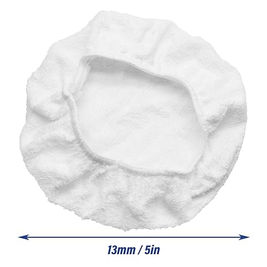6 PCS Car Polishing Bonnet Buffing Pad Cotton Buffing Pad Cover for 5" - 6" Car Polisher, White