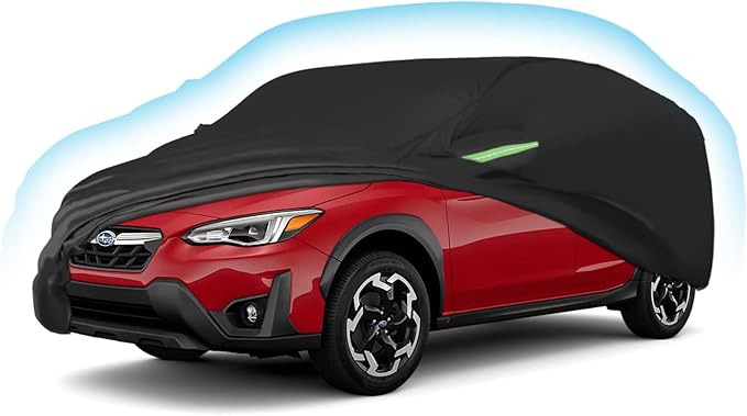 Proadsy Car Cover for Subaru Crosstrek 2018-2024 2025 2026, Waterproof All Weather, Windproof Snowproof Rain Hail Sun UV Protection Full Outdoor Indoor Exterior Car Covers, Black