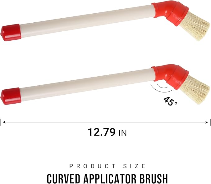 Calvana (2-Pack) Curved Applicator Brush for Tire Mounting Paste, 11" Plastic Handle, 45-Degree Angle for Easy Application of Tire Lubricants