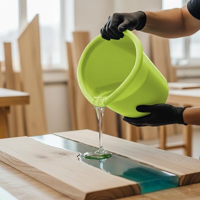 2 Gallon Silicone Bucket Liner with Measurements, 4mm Thick Reusable Flexible Silicone Liner, Leakproof Mixing Bucket for Epoxy Resin, Thinset, Paint, Cement, Concrete, Mud