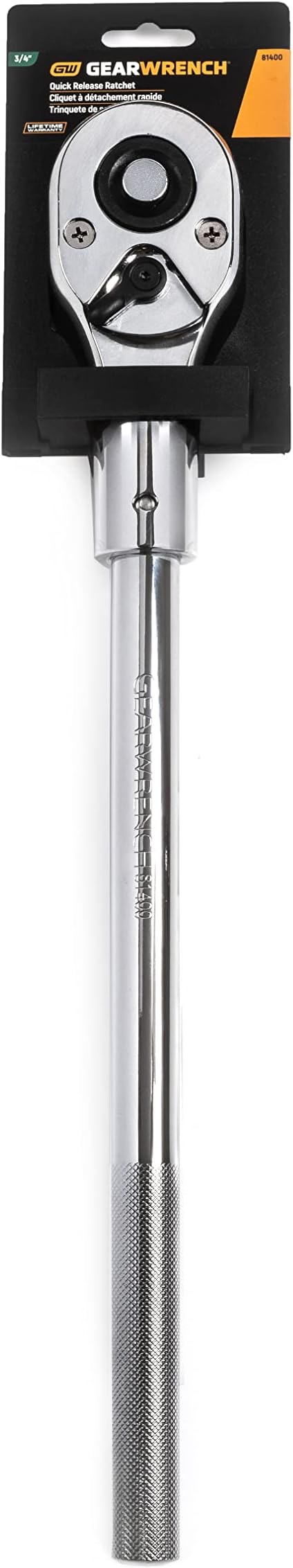 GEARWRENCH 3/4" Drive Quick Release Teardrop Ratchet 19-3/4", 24 Tooth - 81400