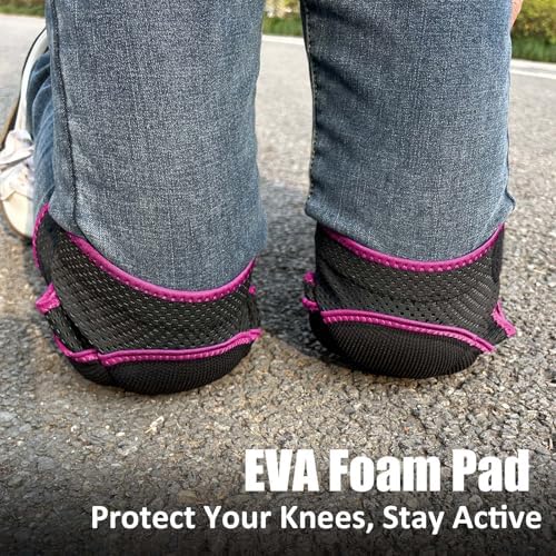 Garden Knee Pads with Adjustable Straps, Soft Cushion for Working, Pink L
