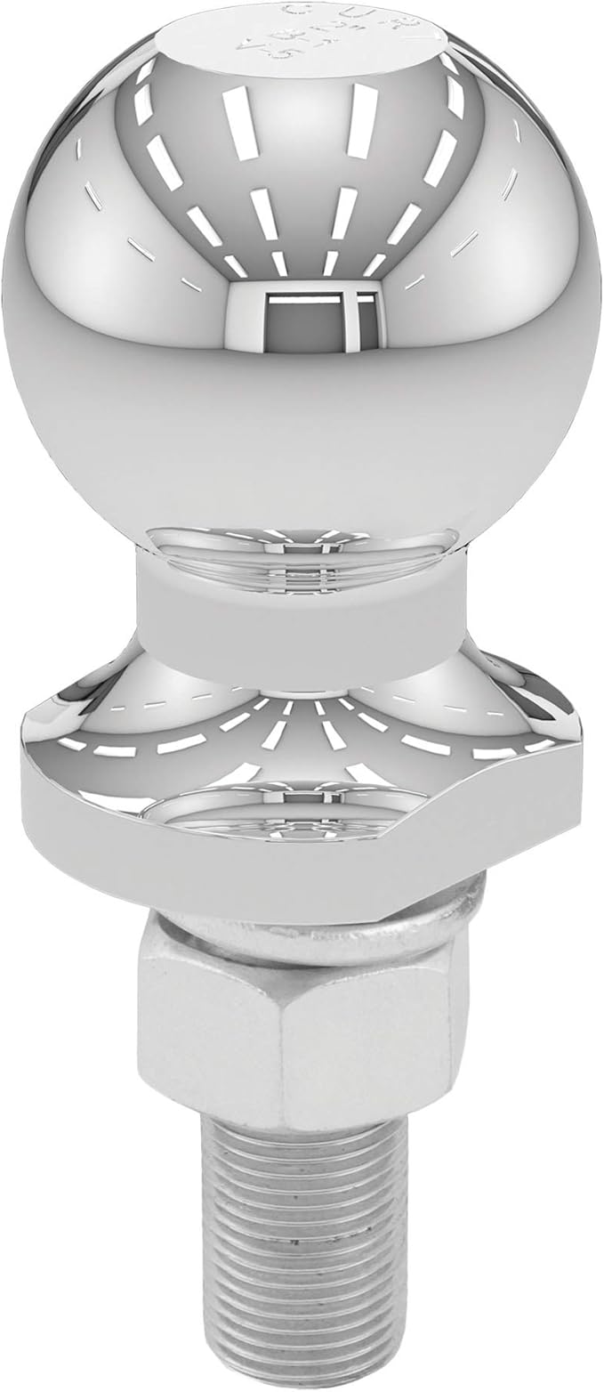 CURT 40065 Chrome Trailer Hitch Ball, 3,500 lbs, 2-Inch Diameter, 3/4 x 2-1/8-Inch Shank