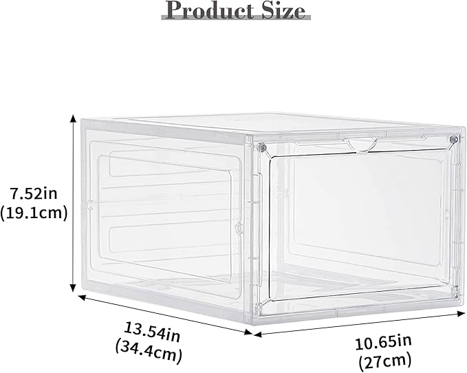 LXLXXL 18 Pack Storage Bins with Lids, Plastic Storage Containers with Magnetic Door, 19 Qt Stackable Clear Storage Box for Home, Office Organizing