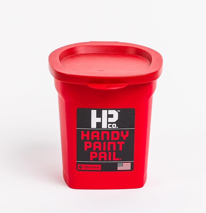 HP CO. HANDY PRODUCTS Handy Paint Pail Kit- Includes Handy Paint Pail, 6 Disposable Liners, Snap-On Lid & 2" Angled Mini-Brush-Perfect for Trim, Cut-ins, and Small Painting Projects