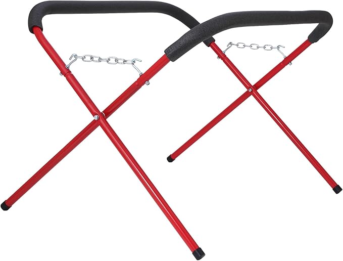 Portable Workbench Folding Work Stand, 1,000 Pound Capacity Foldable Work Table, Heavy-Duty Bumper Stand for Garage and Shop in Red