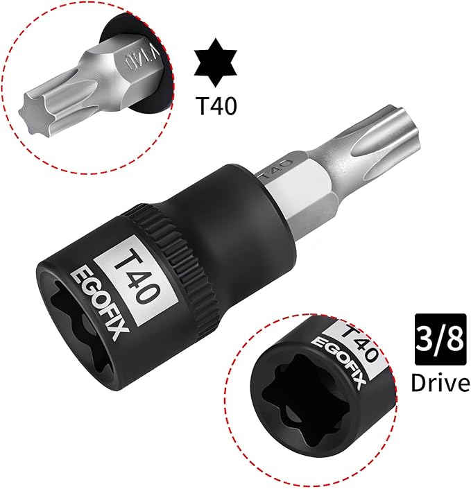 3/8 Inch Drive x T40 Torx Bit Socket