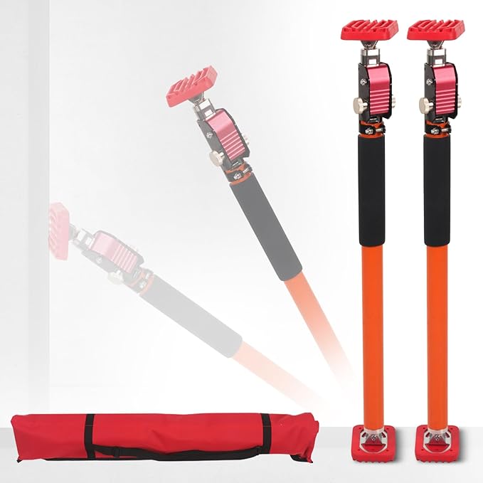 MOETER Adjustable Support Pole, 2 Pack Cabinet Jack Support Pole, 23.6 to 39.4 Inches 3rd Hand Support System, Premium Steel Cabinet Lift Jack, 132 LB Capacity for Cabinet, Cargo Bars, Drywall