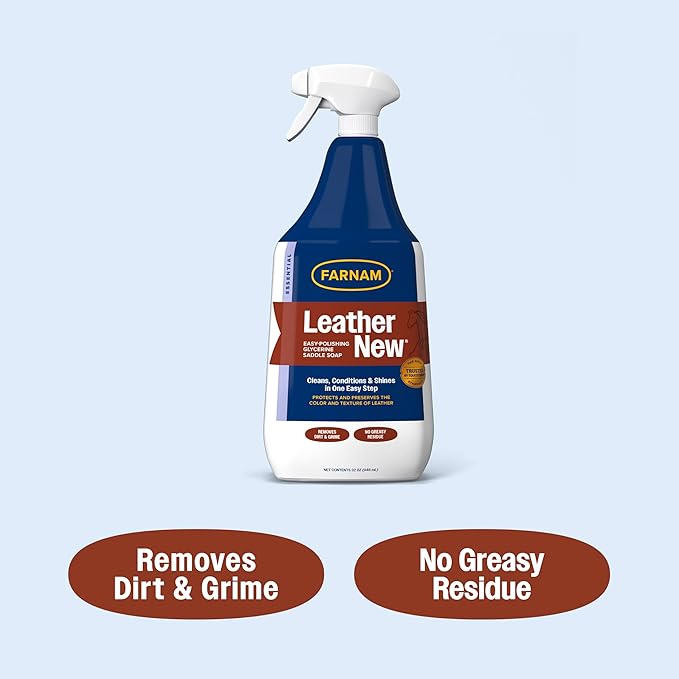 Farnam Leather New Easy-Polishing Glycerine Saddle Soap and Leather Cleaner, 32 oz