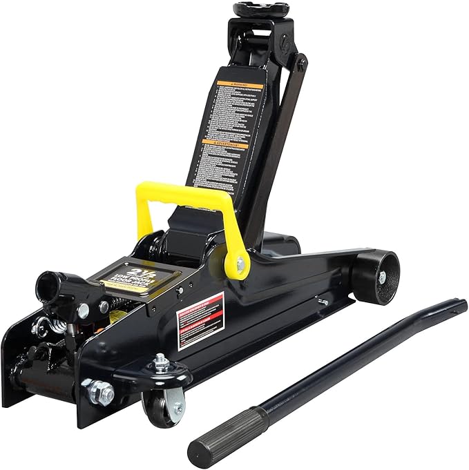 Torin TORT825051-1 Hydraulic Low Profile Trolley Floor Jack with Single Piston Quick Lift Pump, 2.5 Ton (5,000 lb.) Capacity, Black