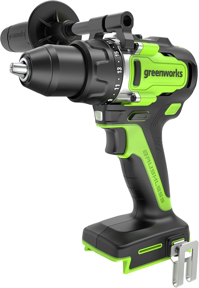 Greenworks 24V Cordless Brushless 1/2" Drill Driver (Metal Chuck /800 in.-lbs. /21 Clutch Position/LED Light), Tool Only