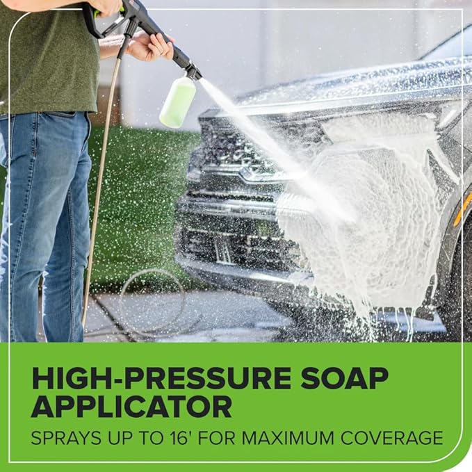 Greenworks 1900 PSI (SGS Certified) 1.2 GPM 13Amp Portable Compact Electric Pressure Washer, Power Washer for Cars, Driveways, Patios, Patio Furniture & Around Pools