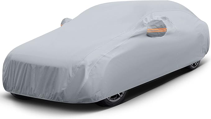 GXT Windproof and Dustproof Car Cover for Outdoor and Indoor, 3 Layers Breathable Heavy Duty Fabric with UV Protection, Universal Fit for Large Sedan 209-224 inch