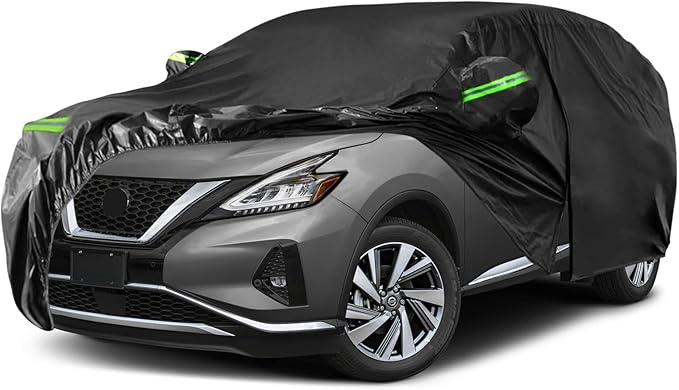 Waterproof Car Covers Replace for 2003-2025 Nissan Murano, 6 Layers All Weather Custom-fit Car Cover with Zipper Door & Windproof Bands for Snow Rain Dust Hail Protection (Murano)