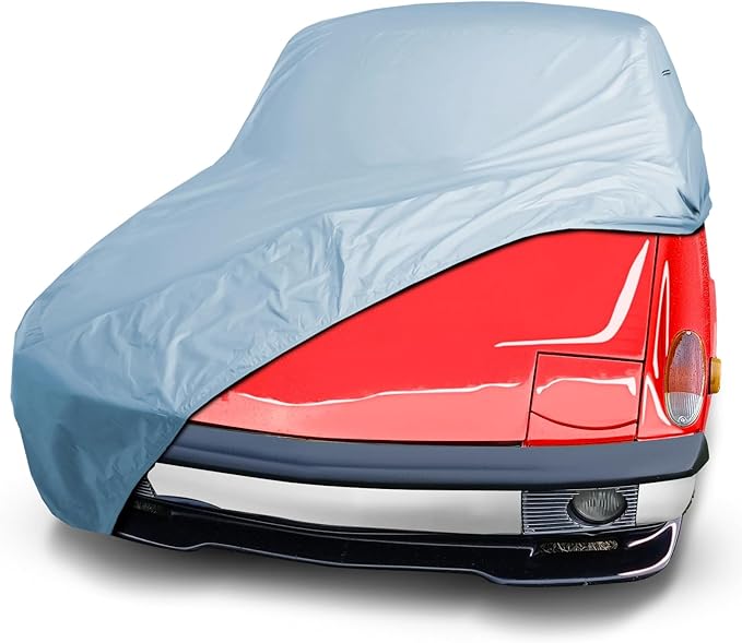 iCarCover Premium Car Cover for 1965-1988 Porsche 912, 914, 924 Heavy Duty Waterproof All-Weather Automobiles Custom Fit Indoor Outdoor UV Snow Protection Covers with Straps and Bag