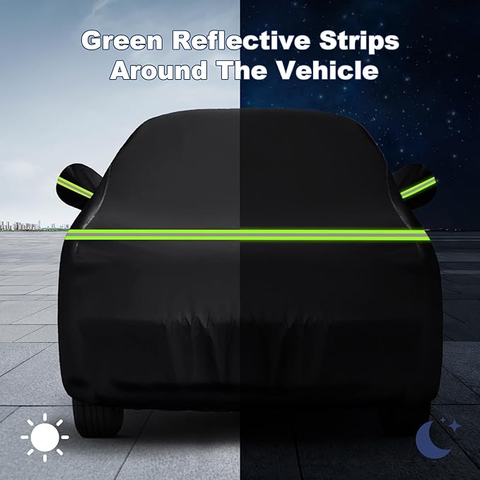 QUNSUNUS Car Cover for Chevrolet C10 C20 K10 K20 Long Bed 1960-1991, Waterproof C10 Truck Covers with Cotton Lining, All Weather Cover with Straps and Zipper
