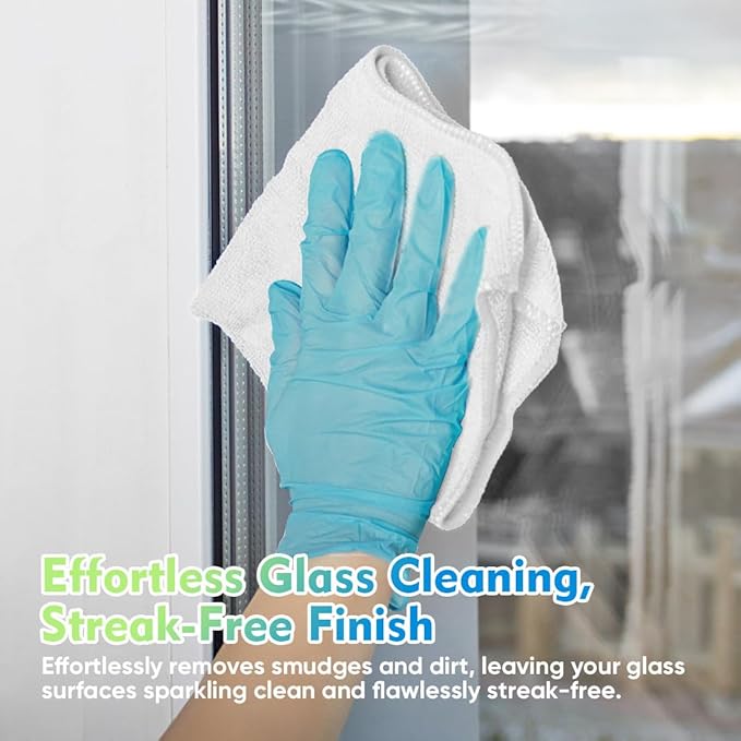 HOMEXCEL White Microfiber Cleaning Cloth 12 Pack, 12.5 x 12.5 inch Microfiber Towels for Cars, Ultra Absorbent Car Washing Cloth, Lint Free Streak Free Cleaning Rags for Car, Kitchen, and Window