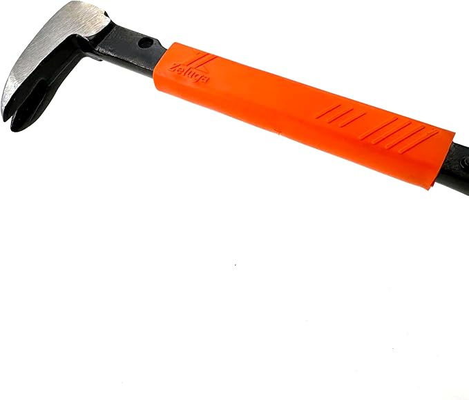 25-348 12'' Precision Nail Puller Cats Paw Pry Bar, Forged High Carbon Steel & Ergonomic Soft Grip, Crow Bar Tool for Prying, Scraping, Lifting, Pulling