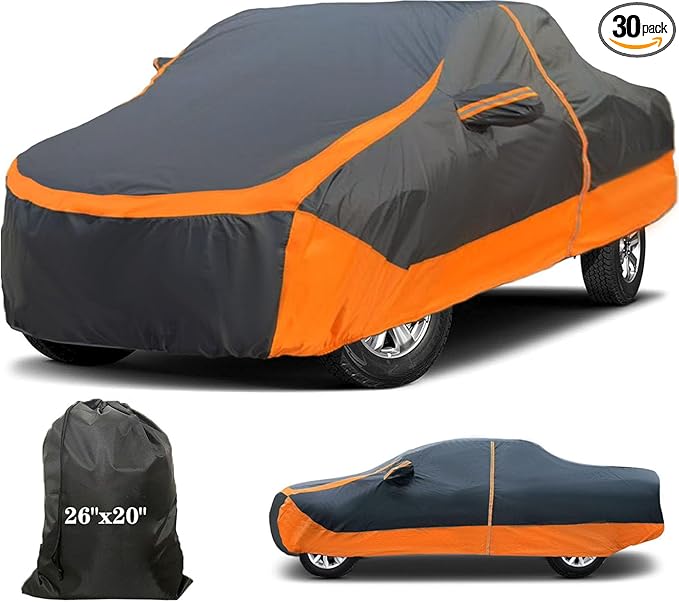 Truck Cover Waterproof All Weather, Full Outdoor Pickup Rain UV Protection and Durable, Fit for Ford F150, Chevy Silverado 1500, Gmc Sierra, Toyota Tundra ect.(Fit Truck XL-Length 240 to 254 inch)