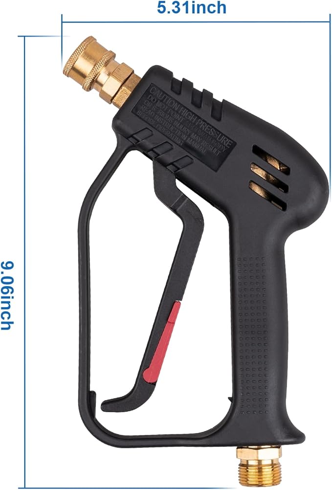 Pressure Washer Gun, Max 4000 PSI with 5 Colorful Nozzles, 1/4" Quick Connect Nozzles, Applicable to M22-14 Threaded Interface