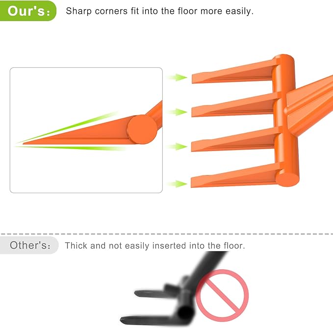 Dolibest 58'' Demo Bar 4-Tine Wrecking Bar, Heavy Duty Steel Pry Bar for Demolition, All-Steel Handle Wrecking Pry Bar, Efficient and Effortless for Renovation and Construction