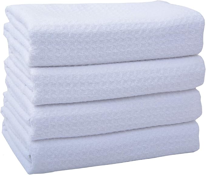 VIVOTE Microfiber Kitchen Towels DIY Sublimation Blank White Tea Towel Waffle Weave Dish Towels Super Absorbent Soft Fast Drying Dish Cloths Reusable Cleaning Cloths 4Pack White 16 Inch X 24 Inch