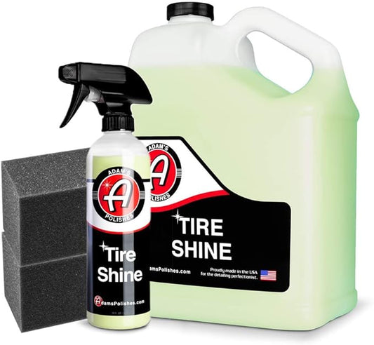Adam's SiO2 Infused Tire Shine Plus 16oz - Achieve a Lustrous, Dark, Long Lasting Shine - Non-Greasy and No Sling Formulation Infused with SiO2 for Increased a Longer, Durable Shine (Refill Kit)