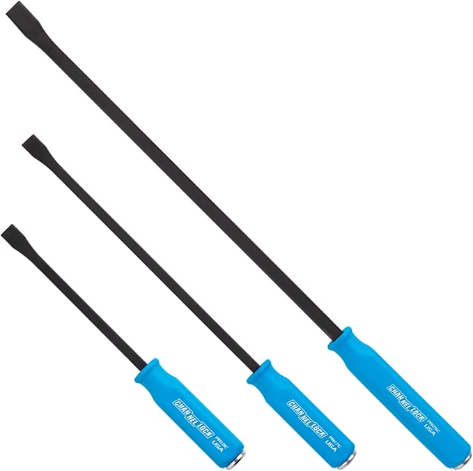 Channellock 3pc Professional Pry Bar Set - Ergonomic Molded Grip, Made in USA - 12, 17, 25 in
