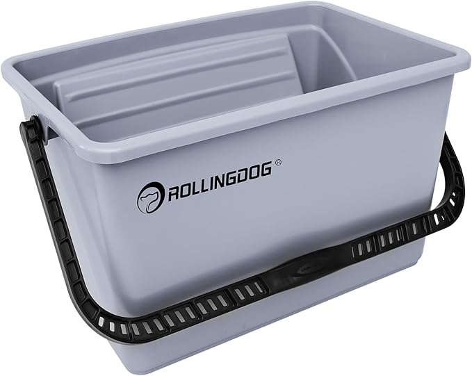 ROLLINGDOG 12 Inch Paint Bucket - Durable Plastic Bucket with Angled Loading Grid, Professional Wall Painting & DIY Projects
