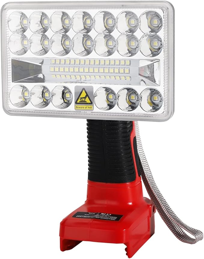 YEX-BUR 18W 2000LM LED Work Light for Craftsman V20 Battery, Portable Spotlight and Floodlights with USB-A Output for Camping Jobsite