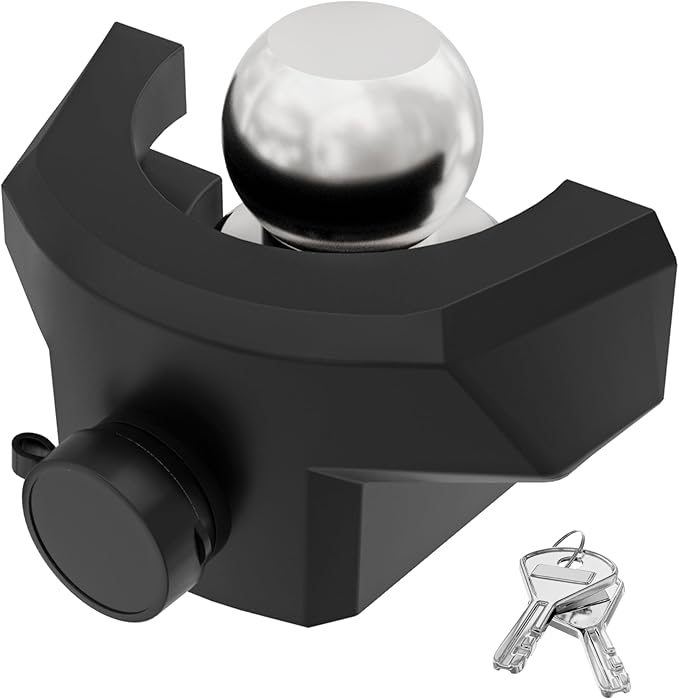 DEEAGLE Heavy Duty Trailer Coupler Lock, RV Trailer Locks Fits 2-5/16” Couplers, Anti-Theft Ball Hitch Lock, Black