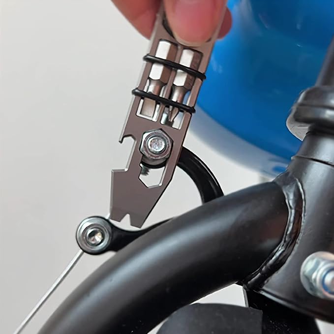 EDC Pry Bar,mighty bar,Titanium Keychain Multitool Tool,Can opener,Pocket Pry Bar with Wrench,Ratchet screwdrivers, Bottle Opener.