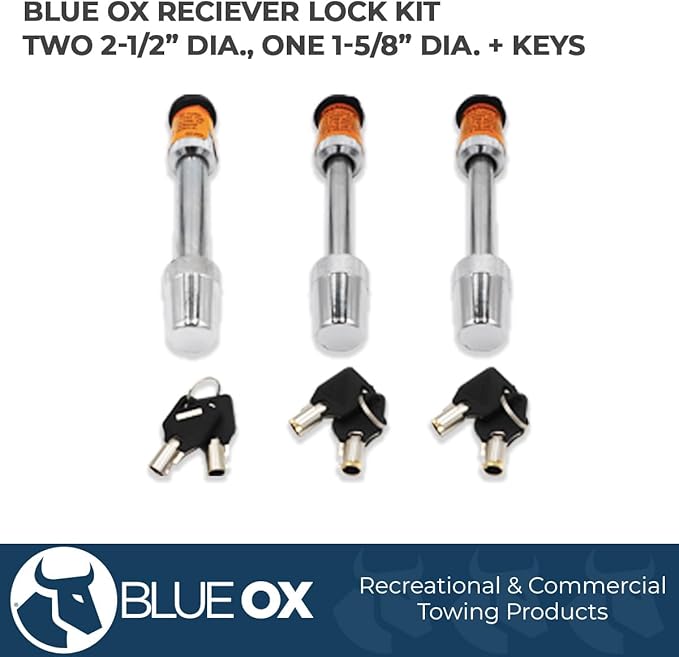 Blue Ox BX88101 two 1/2 locks and one 5/8 Lock Kit , Orange