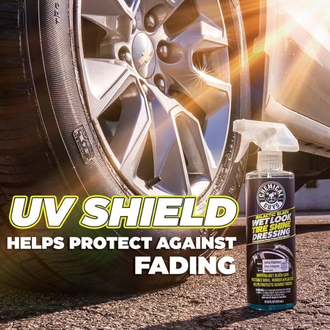 Chemical Guys Galactic Black Wet Look Tire Shine Dressing, for a Whole New Level of Shine and Depth of Black, Safe for Cars, Trucks, Motorcycles, RVs & More, 128 fl oz - TVD118