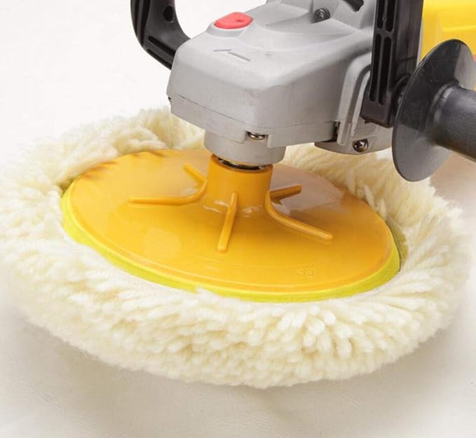 Wool Buffing Pad,3 Pack 7" Car Polishing Pad with Hook and Loop for Cleaning & Cutting,Polishing,100% Wool Sheepskin Material,Durable and Soft