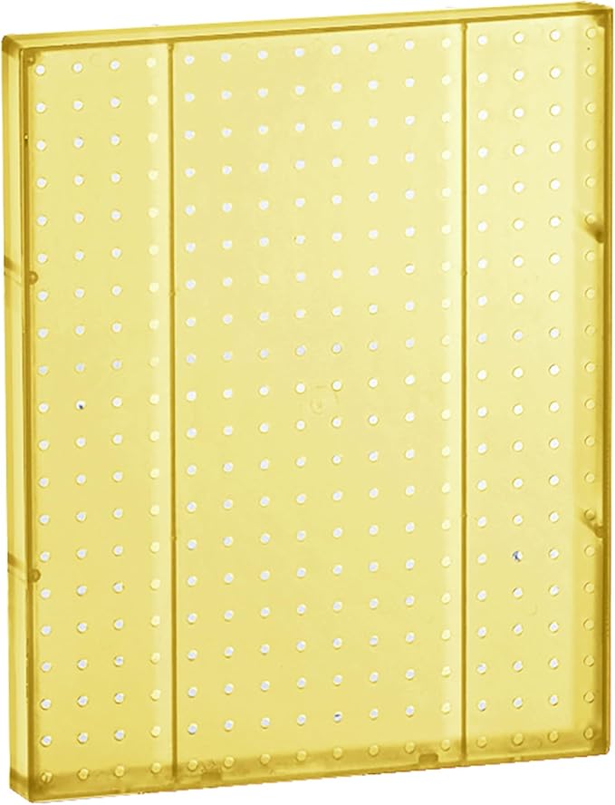 Azar Displays 771620-YEL Plastic Pegboard for Wall Organization - Garage Tool Organizer Wall Mount (Pack of 2) - 1-Sided Durable Wall Panel Organizer (16” W x 20” H x 1” D) - Garage Organizer (Yellow)
