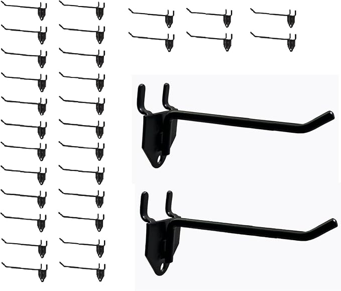 NectaCol 30 Packs 6-inch Long Metal Pegboard Hooks, Standard Hooks is Fit to Pegboard Panels