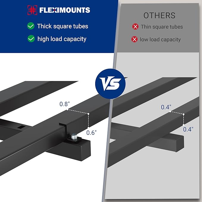 FLEXIMOUNTS 2x4ft Heavy Duty Garage Wall Shelving, 4-Pack Garage Shelving Wall Mounted with 8 Hooks, 400lbs Capacity, Storage for Power Tools, Garden Supplies, Storage Bins, Lite Series