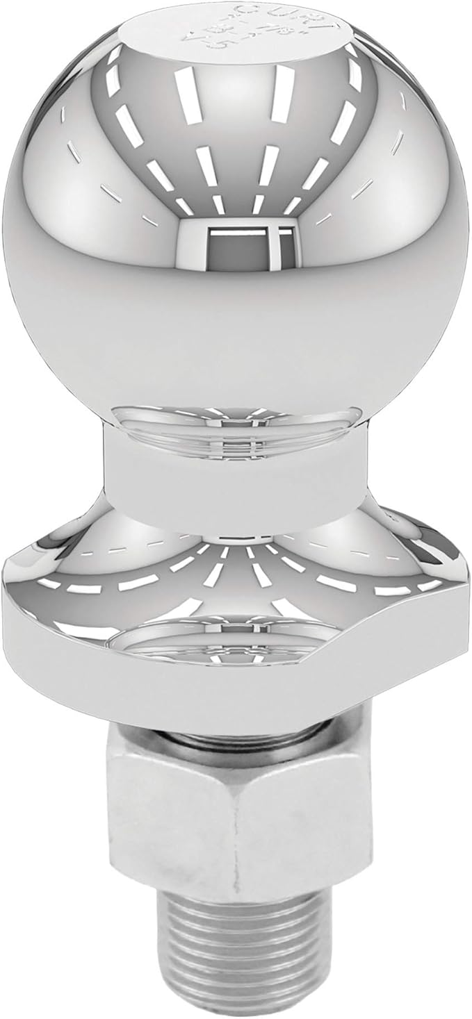 CURT 40096 Chrome ATV, UTV, Lawn Tractor Hitch Ball, 2,000 lbs, 1-7/8-Inch Diameter, 5/8 x 1-3/4-Inch Shank