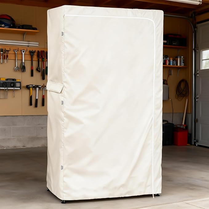 Rileytee Wire Shelf Cover,Heavy Duty 600D Dustproof Waterproof Shelf Covers for Wire Shelving,Outdoor Storage Rack Cover for Wire Rack with Zipper,White,36"W x 18"D x 72"H