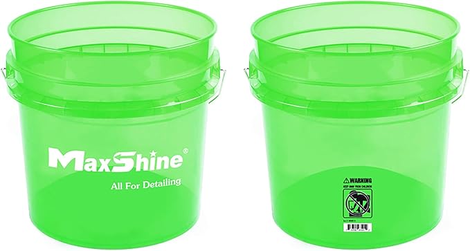 Maxshine 3.5 Gallon Universal Detailing Bucket (Green) – Car Wash Bucket for Scratch-Free Washing, Garage Storage & Detailing Tools – Holds Soap, Foam Cannon, Microfiber Towels & More