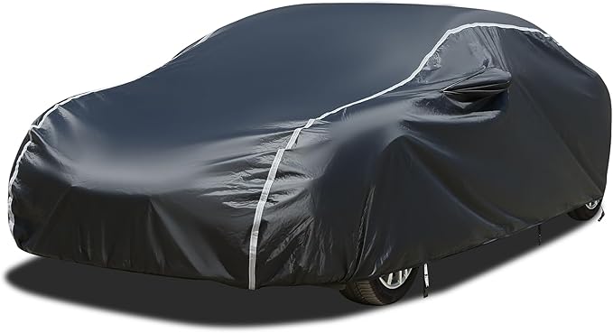 Coverado 6 Layers Car Cover Waterproof All Weather, Soft Cotton Lined Coupe Cover, Outdoor Heavy Duty Car Covers Rain Snow UV Hail Protection, Full Covers Universal Fit for Sports Car (173"-182")