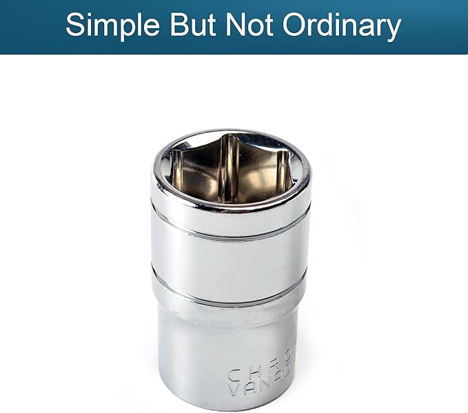 Utoolmart 1/2-Inch Drive 17mm 6-Point Shallow Socket, Metric, Cr-V Chrome-vanadium