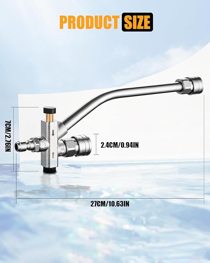 Foam Cannon Dual Connector for Pressure Washers, Double Tip Attachment, 4000 PSI, 1/4'' Quick Connect, Ideal for Car, Motorcycle, Roof, and Driveway Cleaning