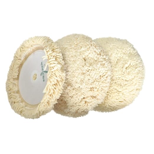 Woolous Wool Buffing Pads 7 Inch, 3 Pack - 100% Natural Wool Pads for Buffing, Polishing & Compounding Cars, Boats, Trucks, RVs, Motorcycles & Metal Surfaces - Hook & Loop for Quick Attachment